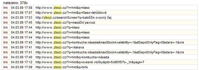 Jak výpis hledání ze zboži.cz pro Váš e-shop může vypadat? 